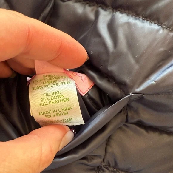 Lilly Pulitzer reversible down jacket Navy/floral - Picture 7 of 17